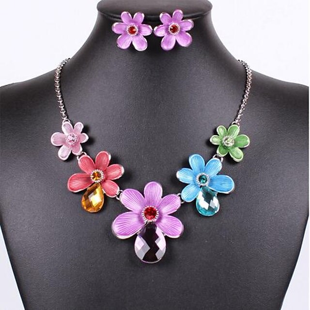  Women's  Sweet Multicolor Alloy (Earrings&Necklaces) Gemstone Jewelry Sets