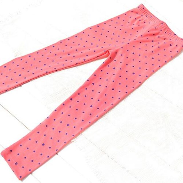  Girl's Fall Wear All Match Trousers with Polka Dots Stretchy Tight Leggings