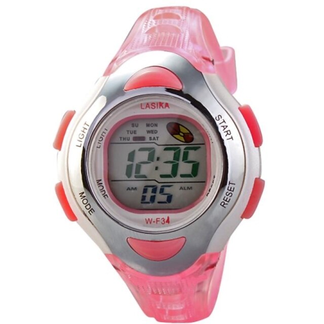  Copii Ceas Sport Ceas digital Piloane de Menținut Carnea LCD Calendar Cronograf Rezistent la Apă alarmă Cauciuc Bandă Pink Roz