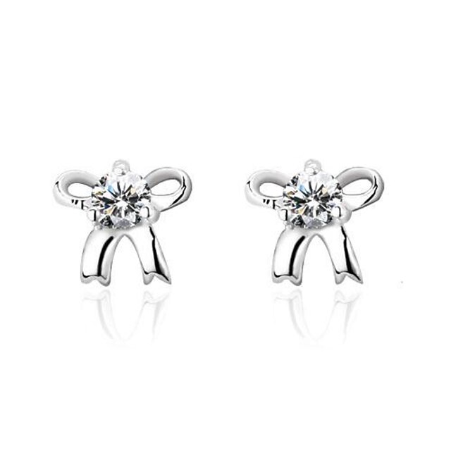  Stud Earrings Sterling Silver Cubic Zirconia Silver Jewelry Silver Wedding Party Daily Casual Costume Jewelry