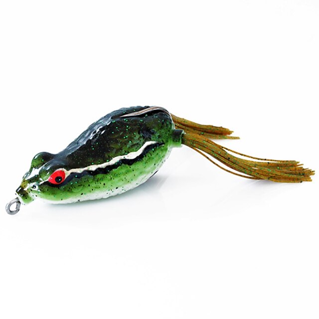  Fishing Bait Frog 60mm/16g Sauce Green Fishing Lure Pack with Two Hooks