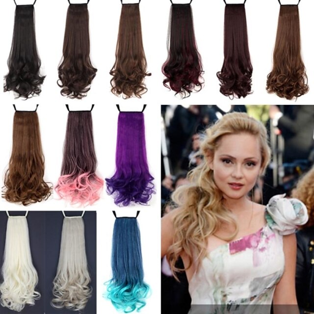  Ponytails Hair Piece Curly Classic Synthetic Hair 18 inch Medium Length Hair Extension Daily