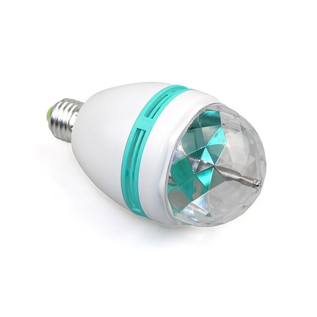  1pc e27 plná barva 3w rgb led projektor krystalová fáze světlo kouzelná koule dj dace party disco efekt žárovka lampa (110-240v)