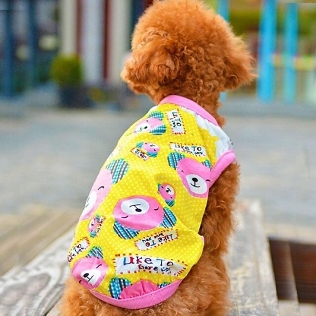  Dog Shirt / T-Shirt Dog Clothes Yellow Costume Cotton 5 2 3 4