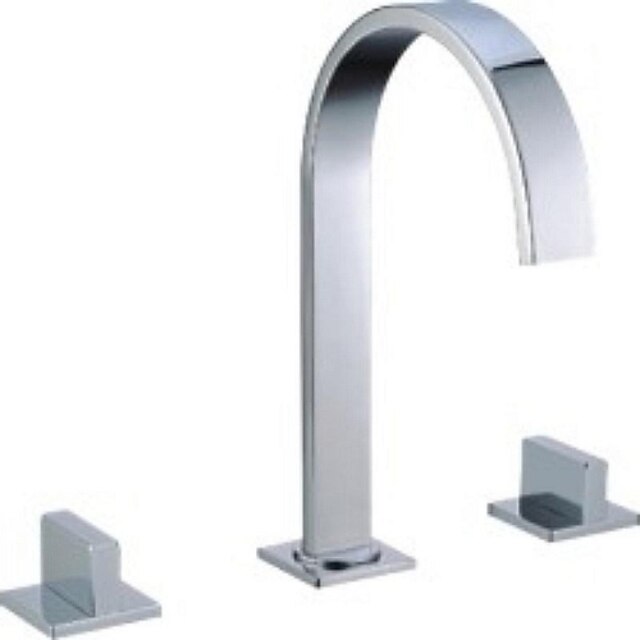  Bathroom Sink Faucet - Widespread Chrome Widespread Three Holes / Two Handles Three HolesBath Taps