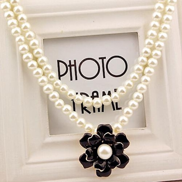  Beaded Necklace For Women's Party Daily Imitation Pearl Gold Plated
