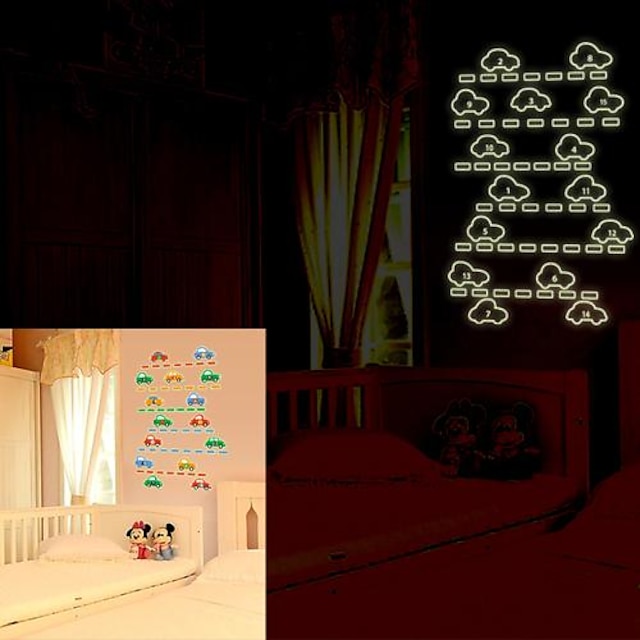  Adesivi decorativi da parete - Adesivi luminosi da parete Cartoni animati Salotto / Stanza per ragazzi / Lavabile / Rimovibile