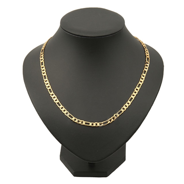  Men's Chain Necklace Figaro Box Chain Mariner Chain Classic Hip-Hop Dubai Copper Gold Plated Yellow Gold Golden Necklace Jewelry For Christmas Gifts Party Daily