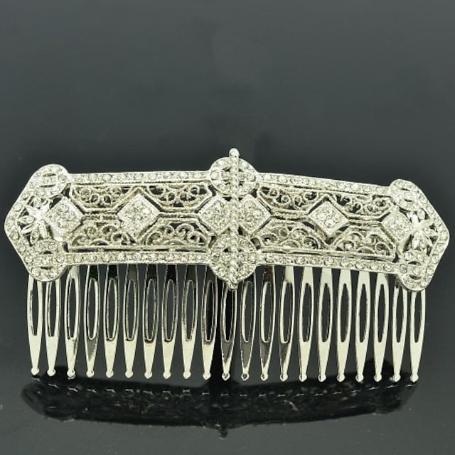  Mujeres del estilo de la vendimia de la joyería 9cm partido claro palacio de diamantes de imitación peine del pelo de la venda
