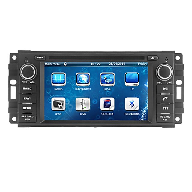  6.2 inch 2 Din Windows CE 6.0 / Windows CE In-Dash DVD Player GPS / Οθόνη Αφής / Ενσωματωμένο Bluetooth για Jeep / Dodge / Chrysler Υποστήριξη / iPod / RDS / Έλεγχος Τιμονιού / Έξοδος subwoofer