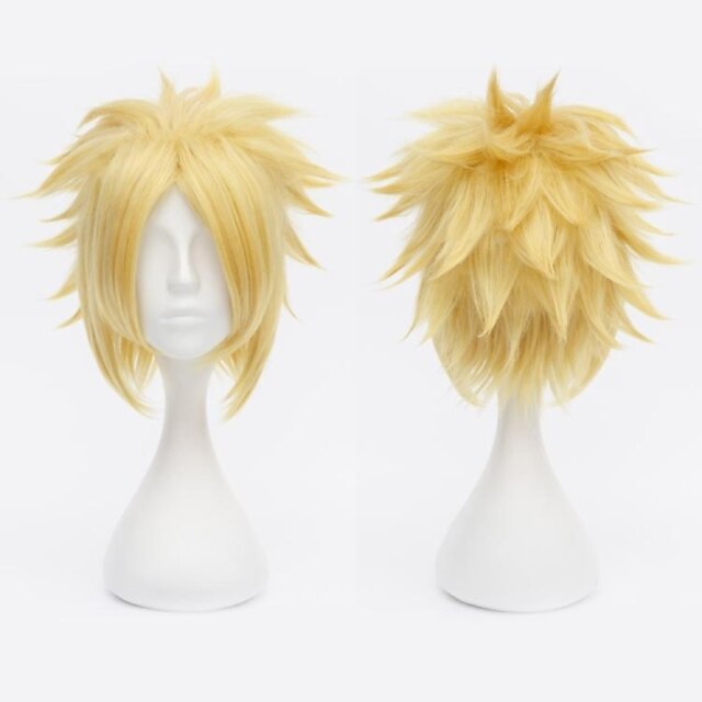 Final Fantasy Cloud Strife Cosplay Wigs Men's 12 inch Heat Resistant Fiber Anime Wig