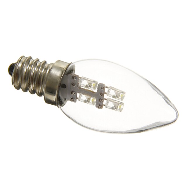  1 stuk 0.5 W LED-kaarslampen 15-20 lm E12 C35 4 LED-kralen Dompel-led Kerst Bruiloft Decoratie Natuurlijk wit 100-240 V / RoHs