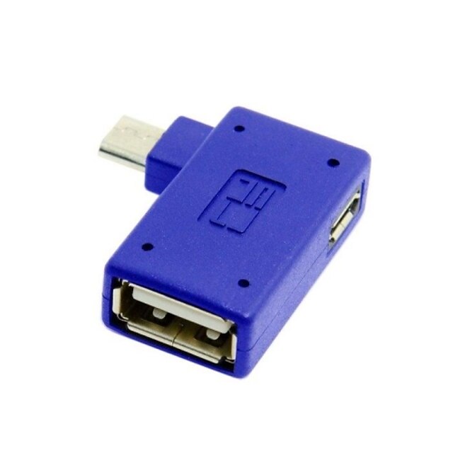  מתאם נכון בזווית 90 תואר מיקרו USB OTG מארח דיסק פלאש עם מיקרו כוח לגלקסיה note3 S3 / S4 / i9500