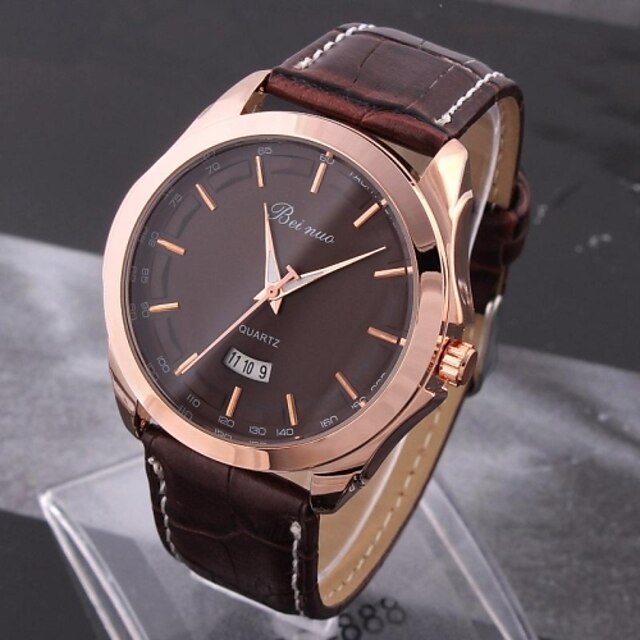  Herrn Uhr Armbanduhr Quartz Gestepptes PU - Kunstleder Schwarz / Braun Wasserdicht Kalender Analog Charme Klassisch Einfache Uhr Schwarz / Weiß Schwarz Braun / Ein Jahr / SSUO LR626