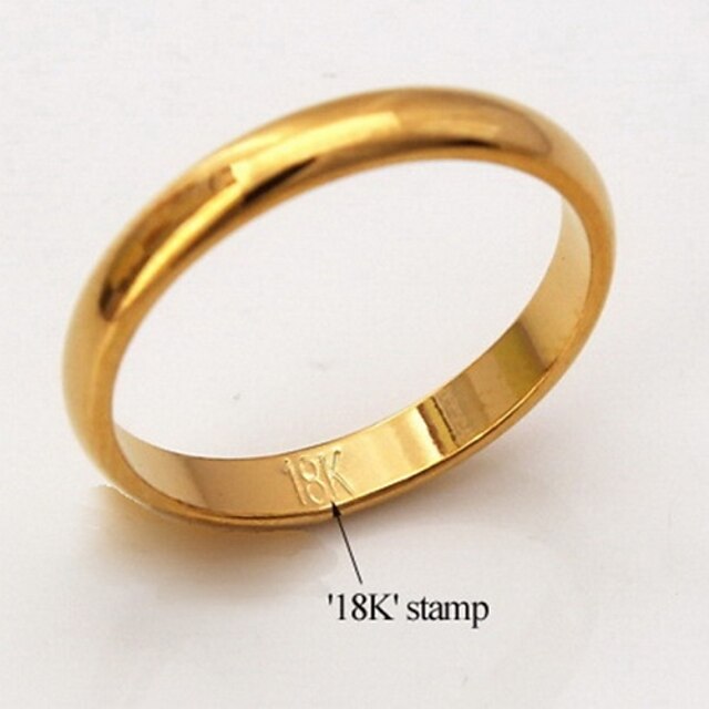  U7 High Quality 18K Chunky Gold Filled Ring Classic Simple with 18K Stamp 