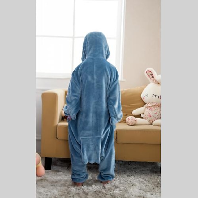 Toys & Hobbies Cosplay & Costumes | Mint Blue Owl Coral Fleece Kids Kigurumi Pajamas Suit (Slippers Size:21cm) - EW37226