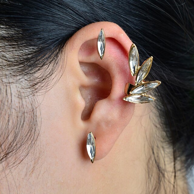  Women's Jewelry Set Stud Earrings Ear Cuff Luxury Rhinestone Imitation Diamond Earrings Jewelry For Wedding Party Daily Casual Sports