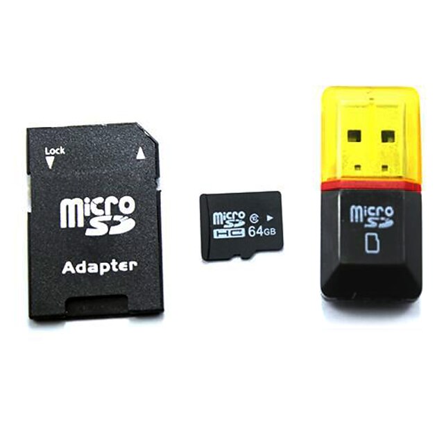  64gb class 10 microSDHC-TF-geheugenkaart met sdhc sd adapter en usb-kaartlezer