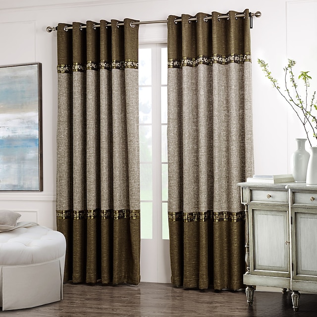  Skräddarsydd Mörkläggande gardiner draperier Två paneler 2*(W183cm×L213cm) / Vardagsrum
