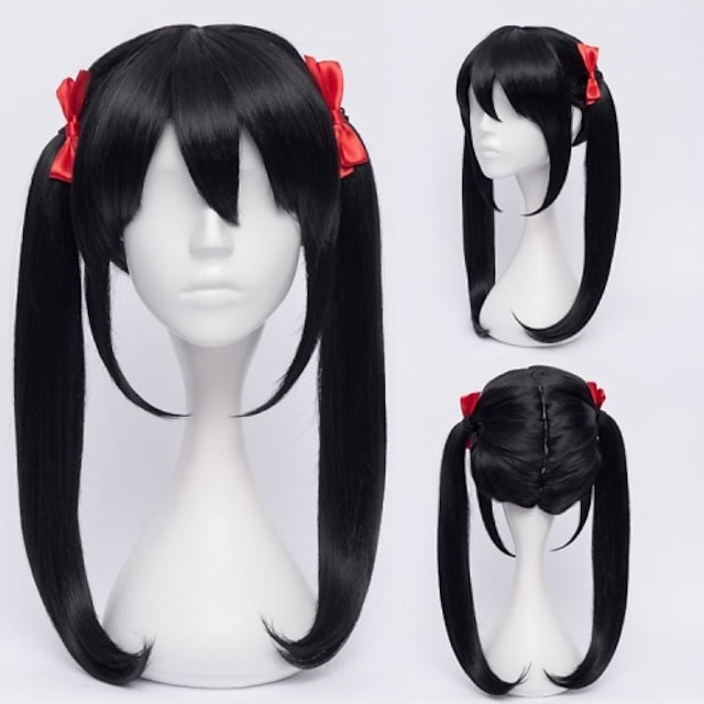  Cosplay Wigs Cosplay Yazawa Nico Anime Cosplay Wigs 18 inch Heat Resistant Fiber Women's Halloween Wigs