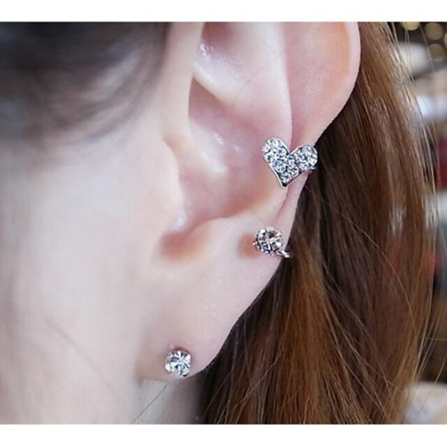  Women's Synthetic Diamond Stud Earrings Ear Cuff Imitation Pearl Rhinestone Earrings Jewelry For Wedding Party Daily Casual