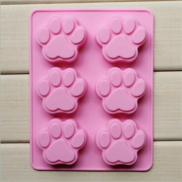  6 Holes Cat Paw Shape Cake Mold Ice Jelly Chocolate Silicone Mould
