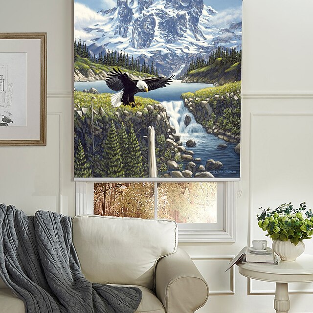  צל הרים הר שלג ריאליסטי בסגנון ציור שמן