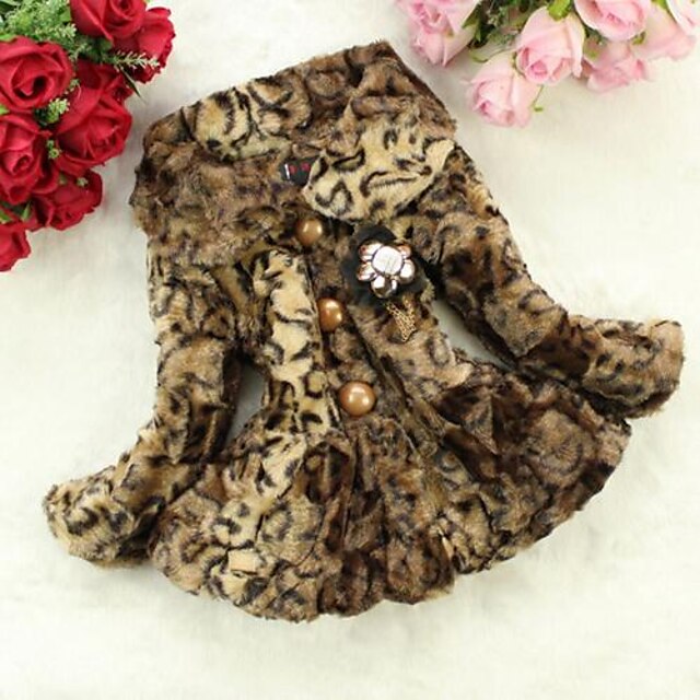  Girl's Fashion Leopard Style  Coats Lovely Princess  Winter Coats