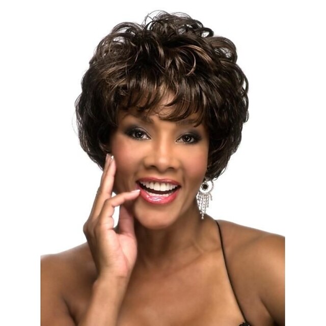 Deep Brown Curly Fashion Woman's Short Wig