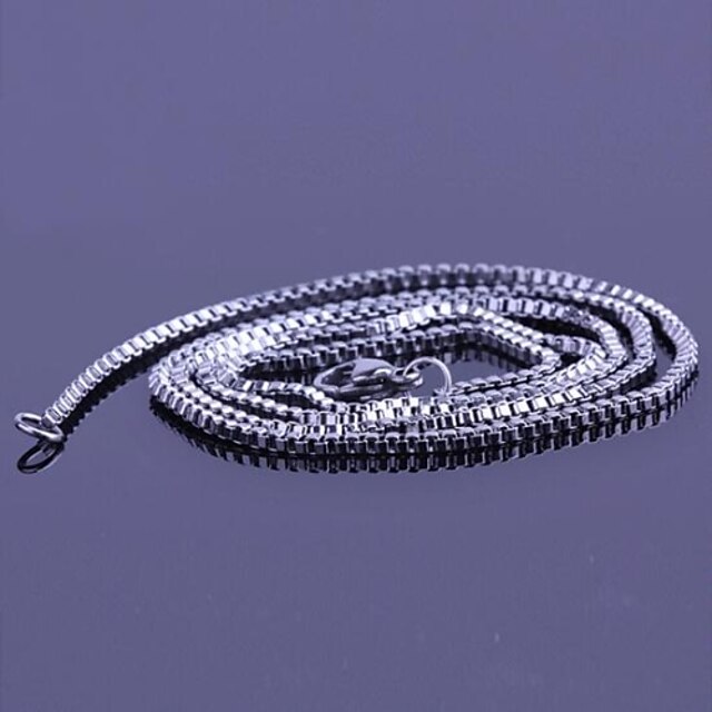  Pánské Řetízky Dlouhé Jednoduchý Módní Nerez Titanová ocel Stříbrná Náhrdelníky Šperky Pro Dar Denní Ležérní