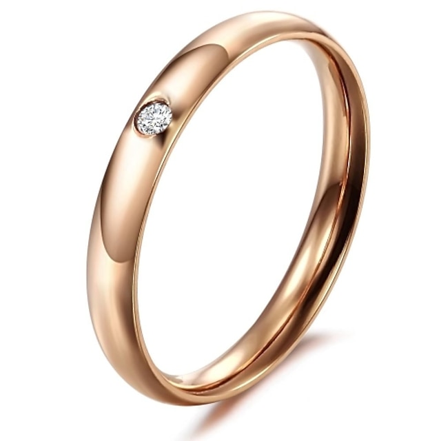 Pentru femei Band Ring degetul mare Diamant sintetic Argintiu Trandafiriu Oțel titan Placat Auriu femei Modă Nuntă Petrecere Bijuterii / Ștras