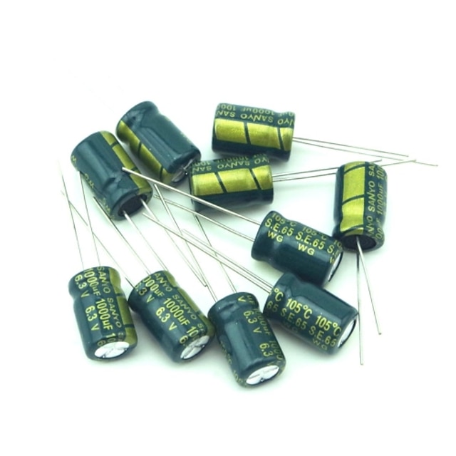  capacitores eletrolíticos sanyo 6.3v 1000uf 190 pcs