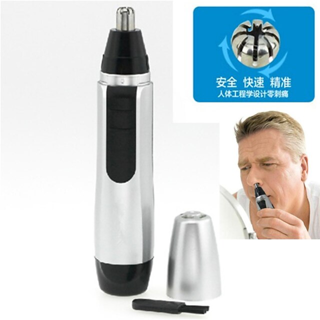  elektrisk näsa öra ansiktshår trimmer renare rakapparat klippare med hög säkerhet (drivs med 1 AA-batteri)