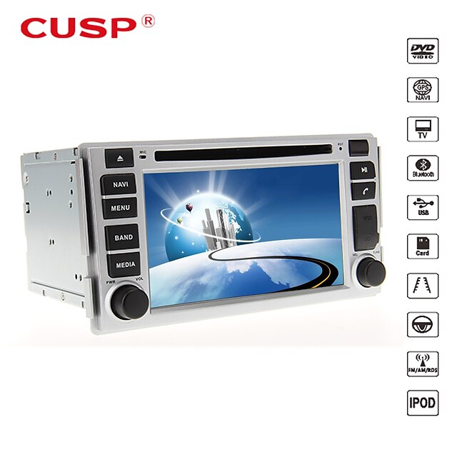  6.2-inch 2 Din TFT Screen In-Dash Car DVD Player For Kia With Bluetooth,Navigation-Ready GPS,iPod-Input,RDS