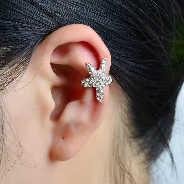  Pentru femei Cătușe pentru urechi Αστέρι Stea de mare femei Lux Ștras Diamante Artificiale cercei Bijuterii Argintiu Pentru Nuntă Petrecere Zilnic Casual Sport
