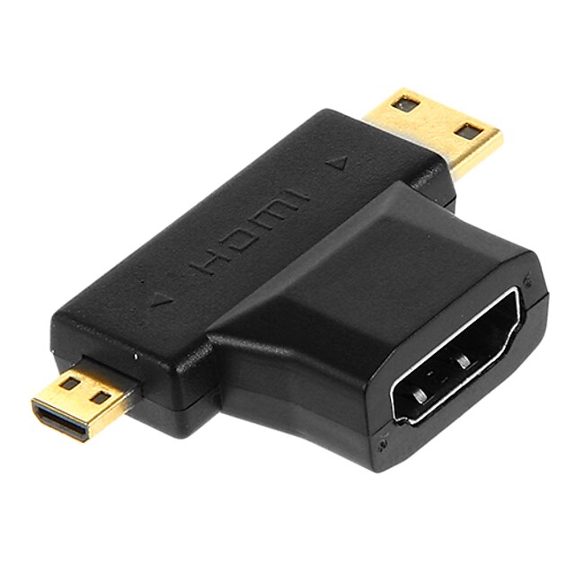  HDMI v1.4 femme au micro HDMI v1.4 + mini adaptateur mâle de HDMI v1.4