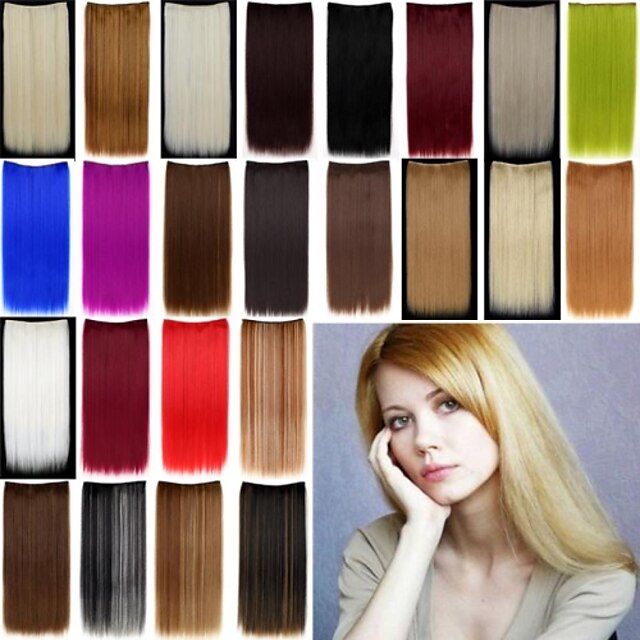  Human Hair Extensions Straight Classic Synthetic Hair Human Hair Extensions Women's Light golden