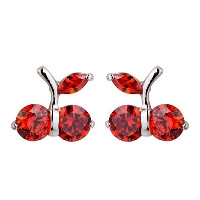  S&V Brass With Cubic Zirconia Stud Earrings (More Colors)