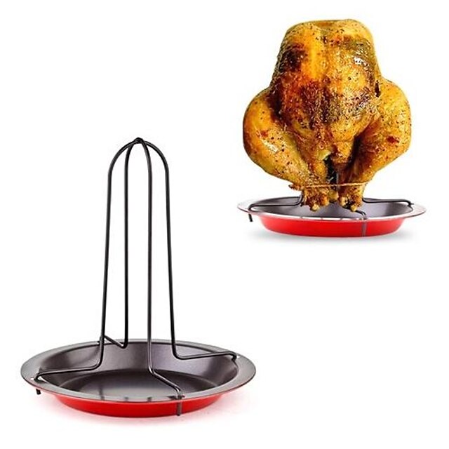  non-stick stegt kyllingholder madlavning grill bbq bakke pan