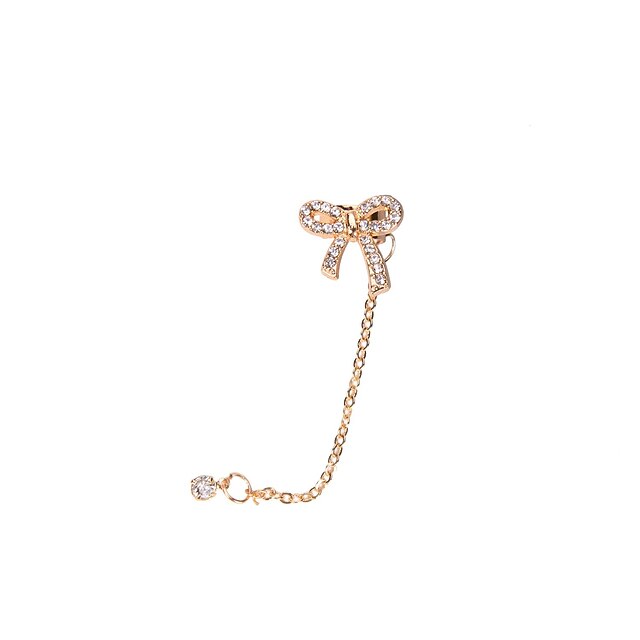  Women's Ear Cuff Bowknot Luxury Imitation Diamond Earrings Jewelry For Wedding Party Casual Daily Sports