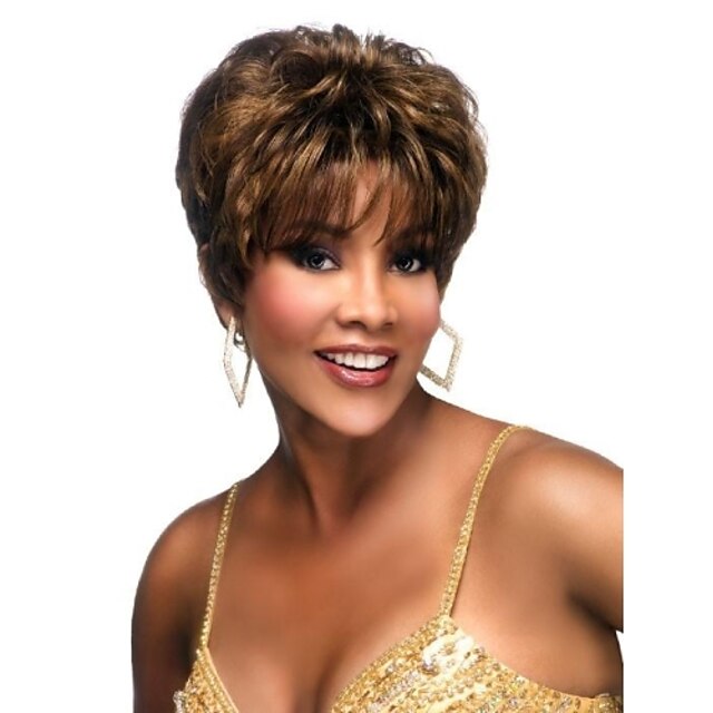  Deep Brown Curly Quality Short Wig For Woman