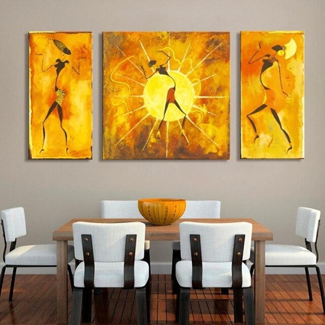  Print Rolled Canvas Prints - Abstract People Three Panels Art Prints