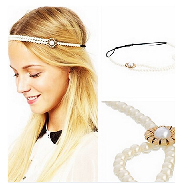  Damen Elegant Retro,Künstliche Perle Aleación Stirnbänder