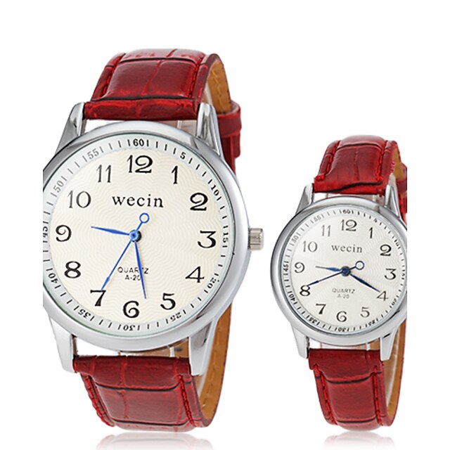  Men's Women's Couple's Wrist watch Fashion Watch Casual Watch Quartz Hot Sale PU Band Vintage Black White Red Brown