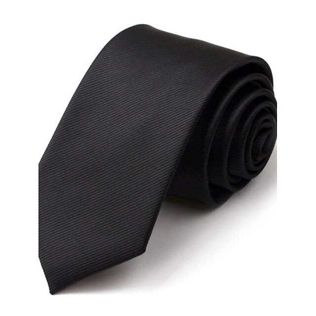  7 cm de ancho corbata de seda negro