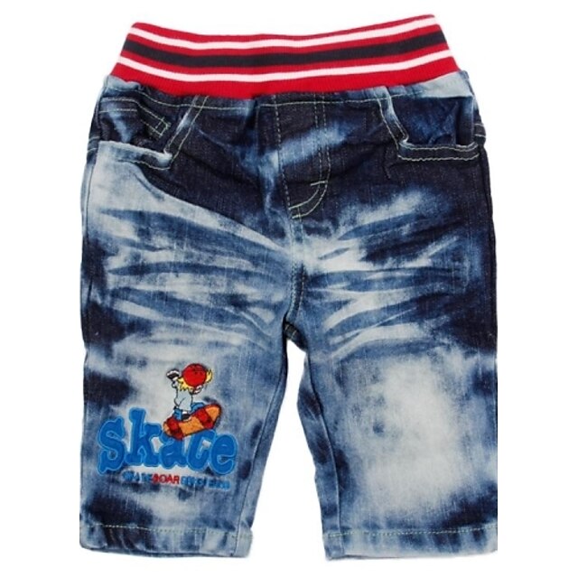  Solid Shorts Jeans,Cotton Summer Blue