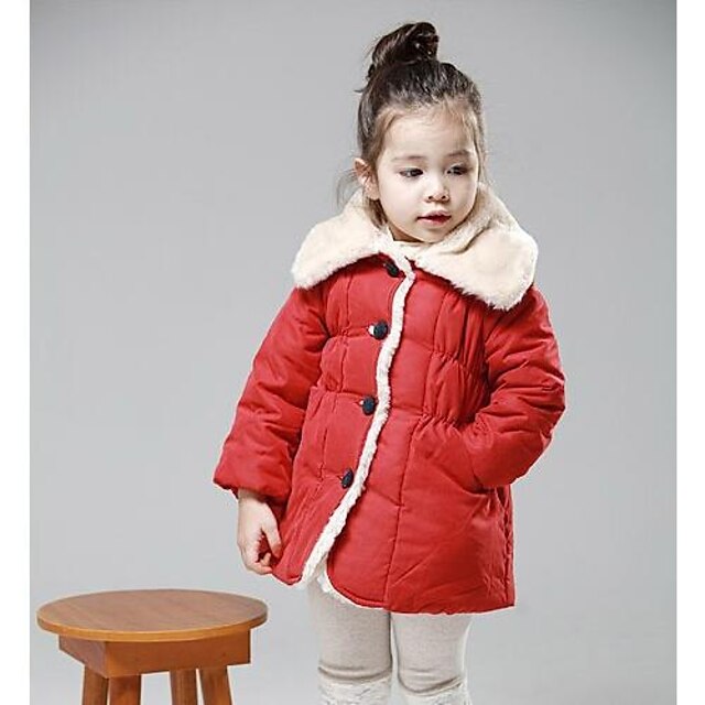  Girl's Fur Collar Thick Cotton Coats(More Colors)