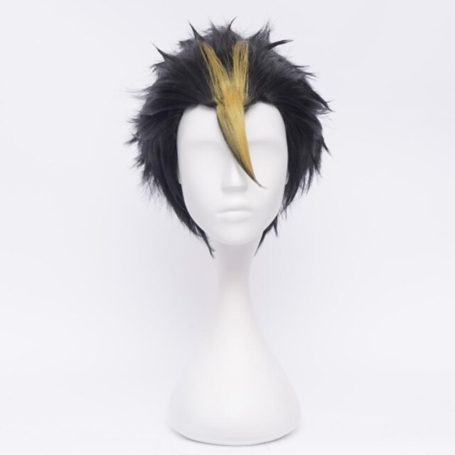  Peruci de Cosplay Haikyuu Nishinoya Yuu Negru Anime Peruci de Cosplay 12 inch Fibră Rezistentă la Căldură Bărbați Halloween Perucă