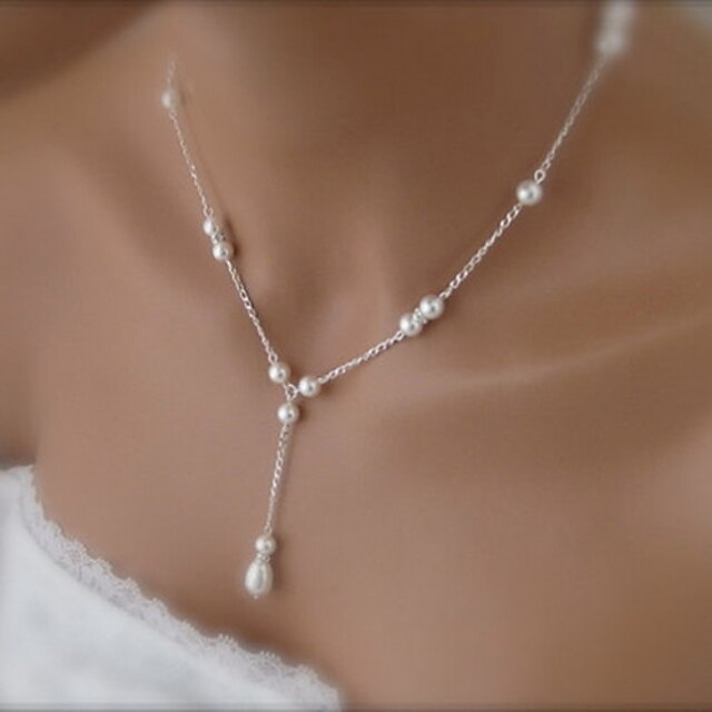  Pendant Halskette Europäisch Brautkleidung Perlen Künstliche Perle Weiß Modische Halsketten Schmuck Für Hochzeit Party Alltag Normal