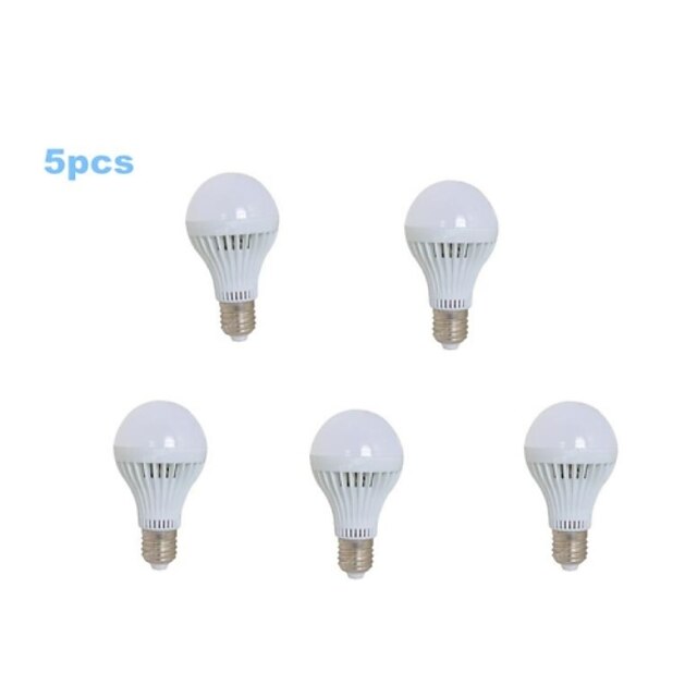  7W E26/E27 LED-bollampen A60(A19) 23 SMD 2835 500-600 lm Koel wit AC 110-130 V 5 stuks